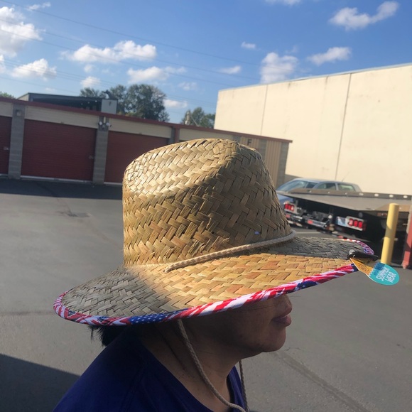 24/7 Life NWT’s Straw Patriotic Flag Straw Beach Hat Size One(New) - Picture 5 of 9